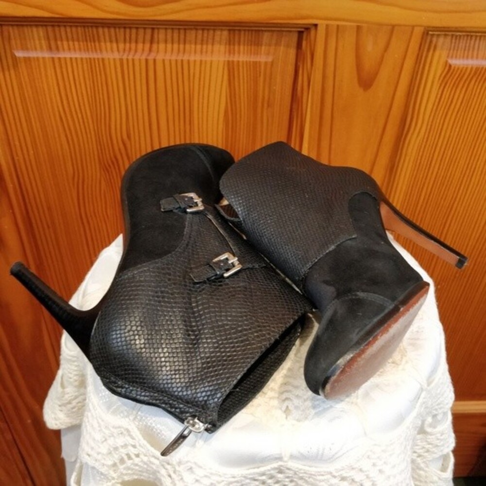 Coach Black Booties Tina Monk Strap Buckle  8.5 B - Picture 3 of 8